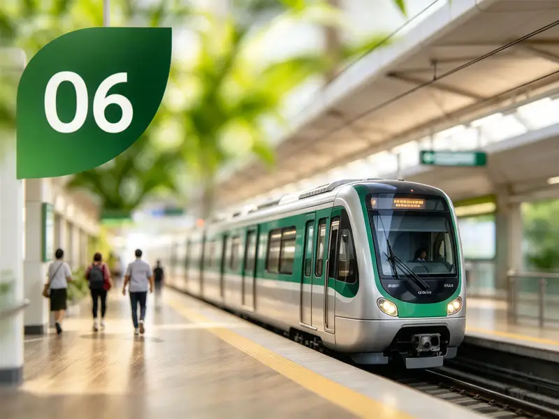 Icon gần TOD & Metro: tàu metro trong nhà ga