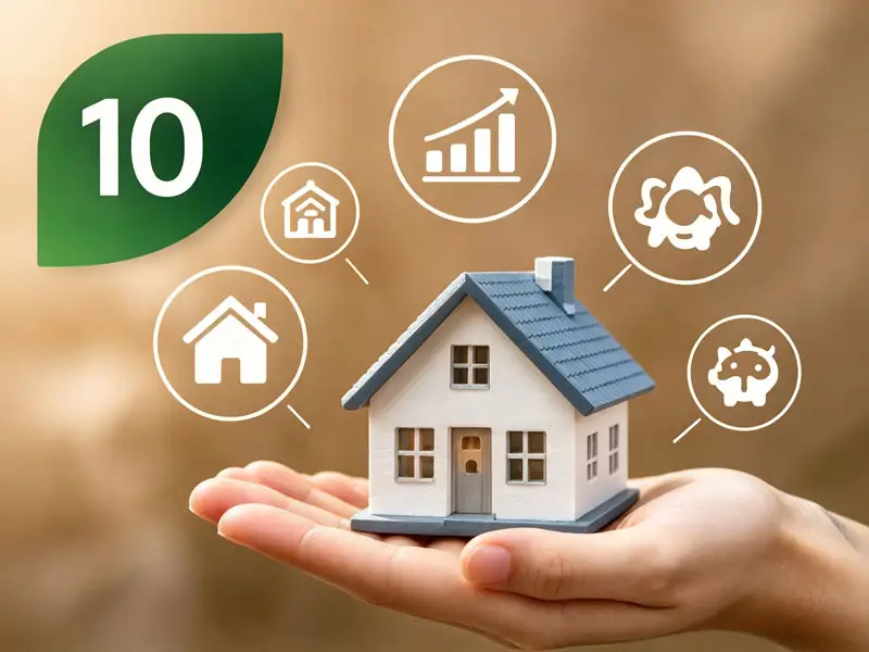Icon một tài sản nhiều lựa chọn: ngôi nhà trên bàn tay